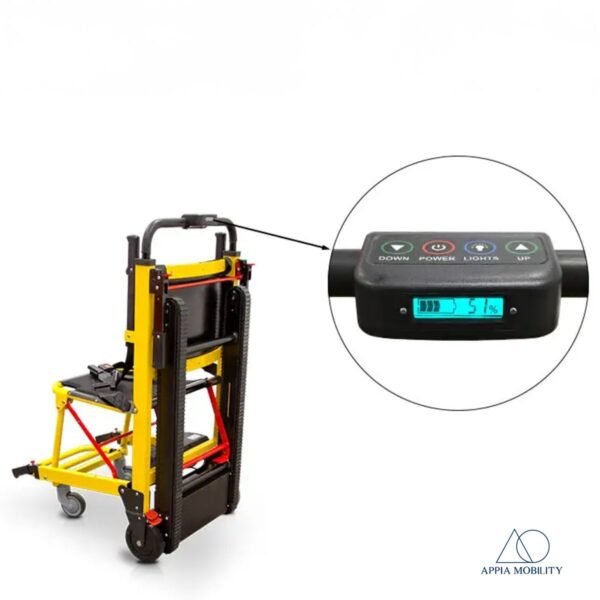 Panel de movimiento de la silla electrica salvaescaleras con sistema de oruga