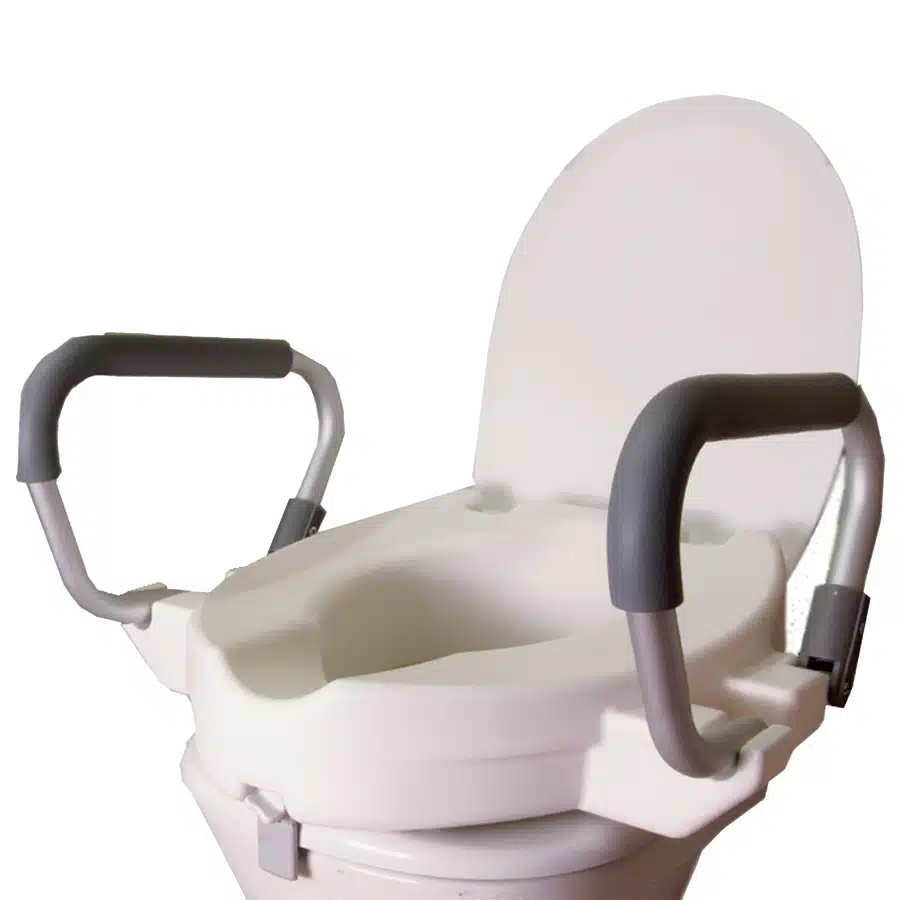 Elevador inodoro sin tapa con reposabrazos abatibles