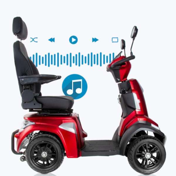 Compra el Scooter Eléctrico Madagaskar en Appia Mobility. Motor de 500W, autonomía de 25-30 km, pantalla táctil de 7 pulgadas y altavoces con bluetooth.