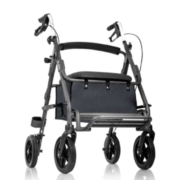 Andador silla de Ruedas A41009F, Andador 2 en 1. Color Gris. En esta imagen muestra la posición de Silla de Ruedas