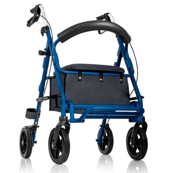 Andador silla de Ruedas A41009F, Andador 2 en 1. Color Azul. En esta imagen muestra la posición de andador